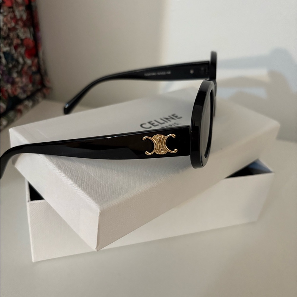 Celine Black Sunglasses with Gold Accent
